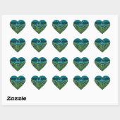 Blauwgroen Peacock Monogram Envelope Seal Hart Sticker (Vel)