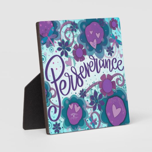  Blauwgroen Perseverance Custom Floral Fotoplaat (Voorkant)