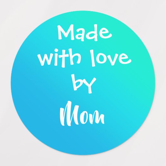 blauwgroen, persoonlijke etiketten met "Made with  Labels (Design 2)