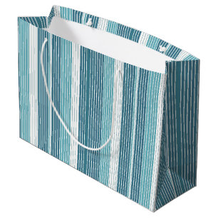 Blauwgroen Pinstripe Kerstpatroon#28 ID1009 Groot Cadeauzakje