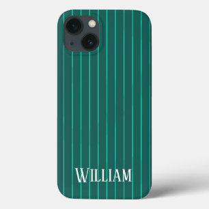 Blauwgroen pinstripes Hoesje-Mate iPhone case
