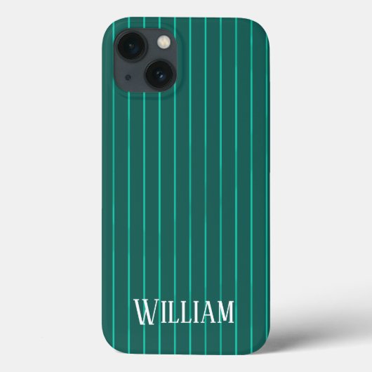 Blauwgroen pinstripes Hoesje-Mate iPhone case (Achterkant)