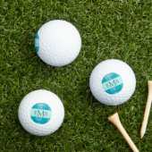 Blauwgroen Plaid Custom Monogram Initialen Dames Golfballen (Insitu Gras)