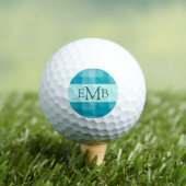 Blauwgroen Plaid Custom Monogram Initialen Dames Golfballen (Insitu Shirt)