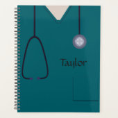 Blauwgroen planner van de verpleegkundige (Voorkant)
