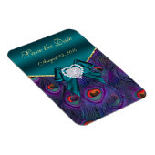 Blauwgroen Plum Peacock sparen de Datum Magneet (Rechterzijde)