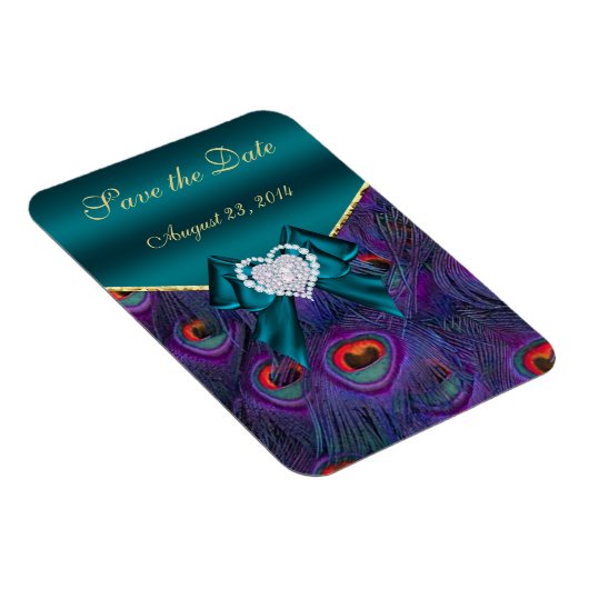Blauwgroen Plum Peacock sparen de Datum Magneet (Rechterzijde)