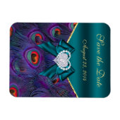 Blauwgroen Plum Peacock sparen de Datum Magneet (Horizontaal)