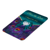 Blauwgroen Plum Peacock sparen de Datum Magneet (Linkerzijde)