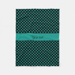 Blauwgroen poka Dots Fleece Deken