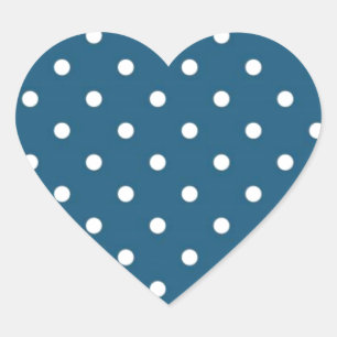 Blauwgroen poka Dots Hart Sticker