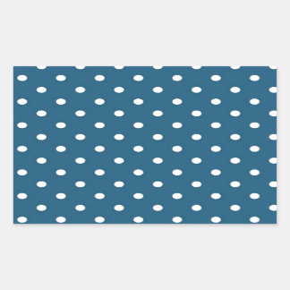 Blauwgroen poka Dots Rechthoekige Sticker
