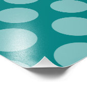 Blauwgroen Polka Dot Pattern Foto Afdruk (Hoek)