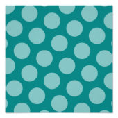 Blauwgroen Polka Dot Pattern Foto Afdruk (Voorkant)