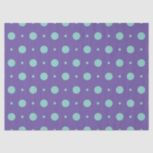 Blauwgroen Polka Dots op Paarse Weefselpapier Tissuepapier
