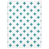 Blauwgroen polka kruist wit klembord (Achterkant)