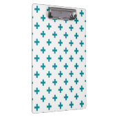 Blauwgroen polka kruist wit klembord (Rechts)