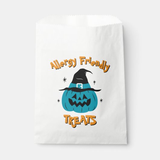 Blauwgroen pompoen allergie vriendelijke Halloween Bedankzakje (Voorkant)