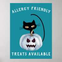 Blauwgroen Pompoen Halloween Zwart Kat Allergie Vr