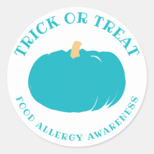 Blauwgroen Pompoen Voedsel Allergie Awareness Hall Ronde Sticker