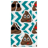 Blauwgroen Poop Emoji Pattern Klein Cadeauzakje (Voorkant)