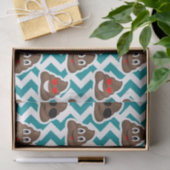 Blauwgroen Poop Emoji Pattern Tissuepapier (Geschenk)