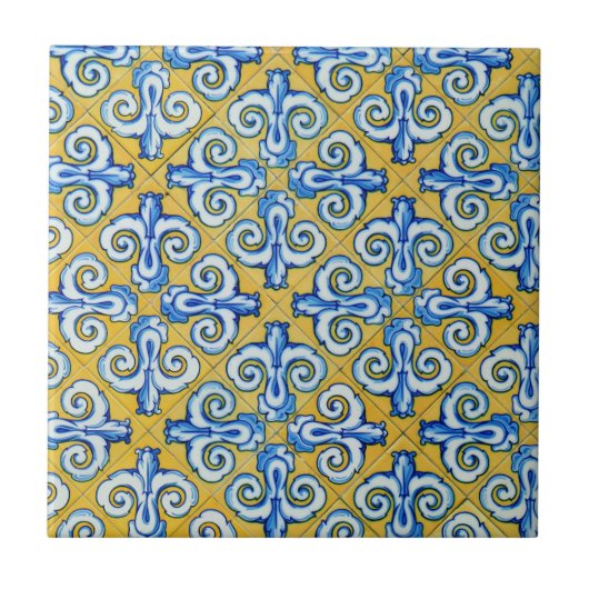Blauwgroen Portugees/Spaans Tegeltje (Voorkant)