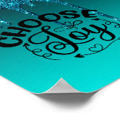 Blauwgroen Poster Glitter Inspirerend Quote (Hoek)