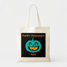 Blauwgroen Pumpkin Halloween Treat Bag
