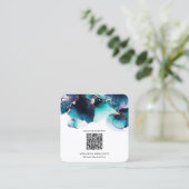 *~* BLAUWGROEN QR CODE Yummy Gold Bold AP29 Vierkante Visitekaartje (Staand voorkant)