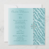 Blauwgroen Quinceanera Gedrukte juwelen en Zebra G Kaart (Achterkant)