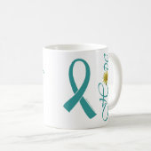 Blauwgroen Ribbon Hope Mok (Voorkant rechts)