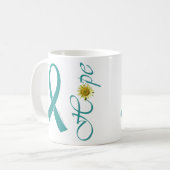 Blauwgroen Ribbon Hope Mok (Voorkant links)