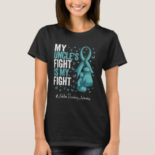 Blauwgroen Ribbon Uncle Addiction Recovery Awarene T-shirt