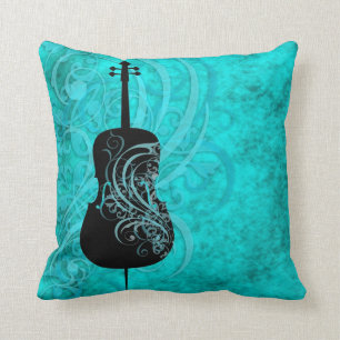 Blauwgroen Rococo Cello Pillow Kussen