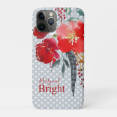 Blauwgroen rode kerstbloem vrolijk en helder Case-Mate iPhone case (Achterkant)