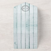 Blauwgroen roestelijke monogram in één uitnodiging (Buitenkant)