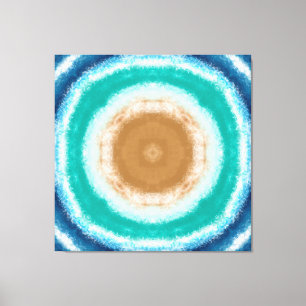 Blauwgroen ronde Ocean Waves en Turquoise Canvas Afdruk