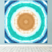 Blauwgroen ronde Ocean Waves en Turquoise Canvas Afdruk (Insitu (Houten vloer))