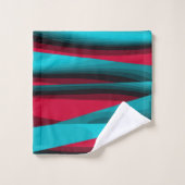 Blauwgroen-rood Abstract Bad Handdoek (Wasdoekje)