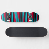 Blauwgroen-rood Abstract Skateboard (Horizontaal)