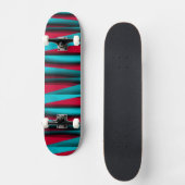 Blauwgroen-rood Abstract Skateboard (Voorkant)
