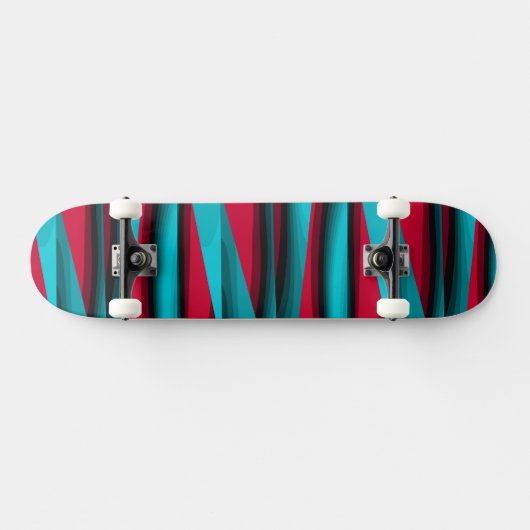 Blauwgroen-rood Abstract Skateboard (Horizontaal)