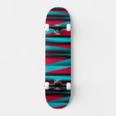 Blauwgroen-rood Abstract Skateboard (Voorkant)