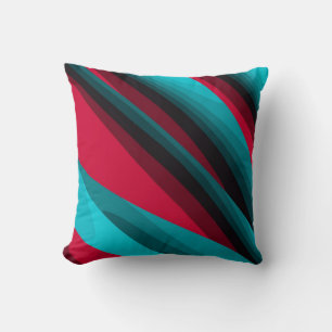 Blauwgroen-rood Abstracte Kussen
