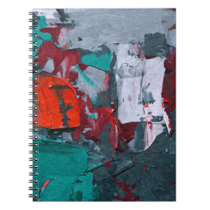 Blauwgroen Rood Grijs Urban Texture Abstract Notit Notitieboek