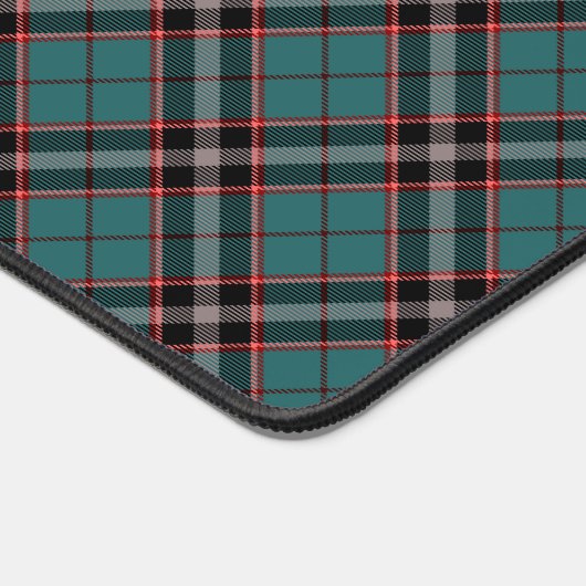 Blauwgroen Rood Plaid Bold Pattern  Tartan Gaming Bureaumat (Hoek)