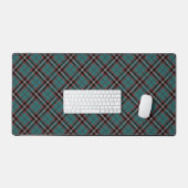 Blauwgroen Rood Plaid Bold Pattern  Tartan Gaming Bureaumat (Keyboard & Muis)