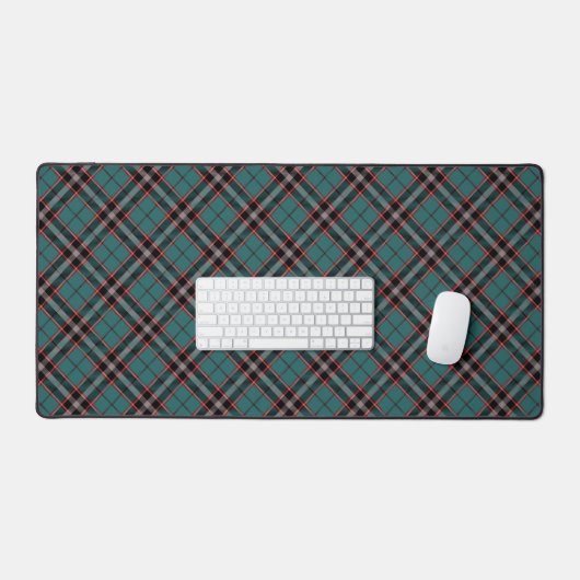 Blauwgroen Rood Plaid Bold Pattern  Tartan Gaming Bureaumat (Keyboard & Muis)