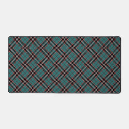 Blauwgroen Rood Plaid Bold Pattern  Tartan Gaming Bureaumat